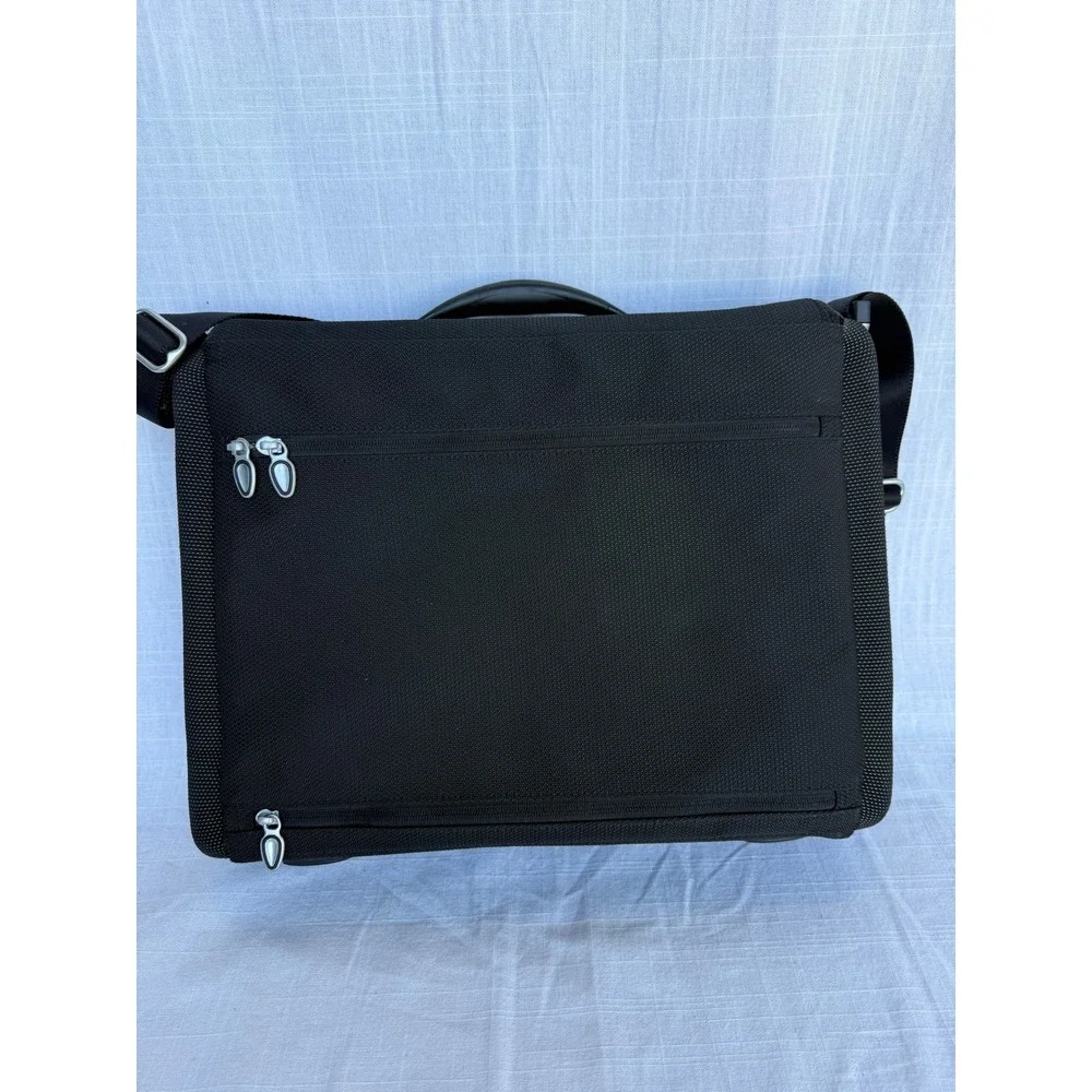 TUMI Messenger Bag T3 Series Flap Briefcase Black Ballistic Nylon 15